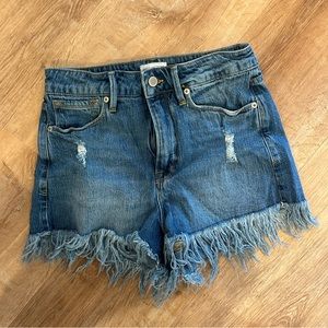 Good American fringe denim shorts (only worn once)
